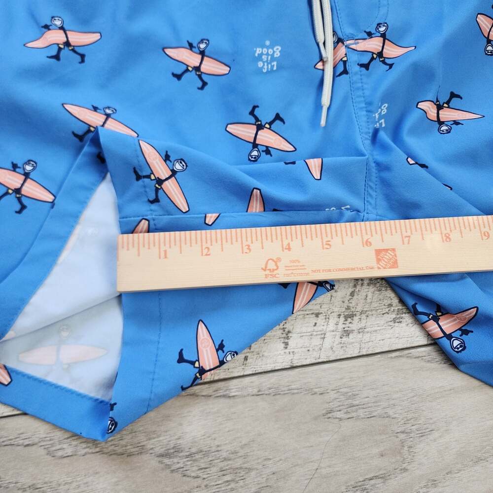 Life is Good Men's Jake Surfboard Print Swim Trunks Size M - Picture 4 of 10